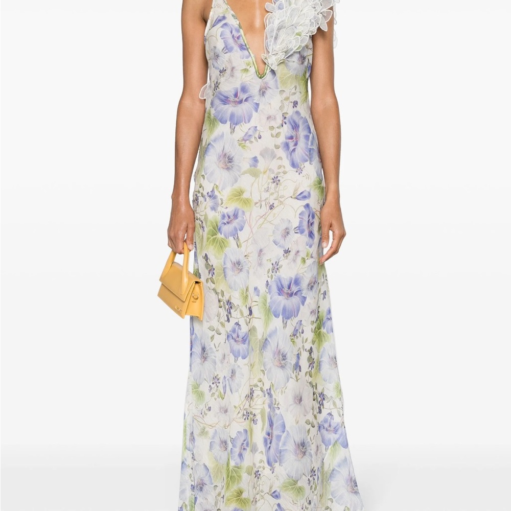 zimmermann natura feather slip gown